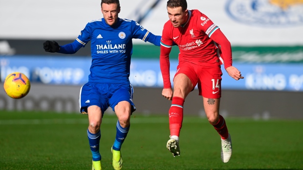 Jamie Vardy, Jordan Henderson , The Canadian Press Jamie Vardy, Jordan Henderson