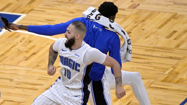 Orlando Magic celebrate, The Canadian Press Orlando Magic celebrate
