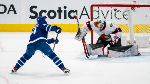 Auston Matthews scores on Marcus Hogberg, Getty Images Auston Matthews scores on Marcus Hogberg