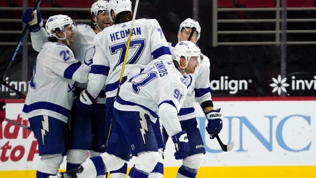 Tampa Bay Lightning celebrate, The Canadian Press Tampa Bay Lightning celebrate