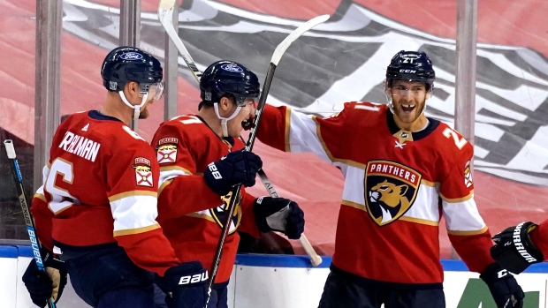Florida Panthers celebrate, The Canadian Press Florida Panthers celebrate