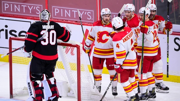 Matt Murray Andrew Mangiapane, Rasmus Andersson, Matthew Tkachuk, Mikael Backlund, Mark Giordano