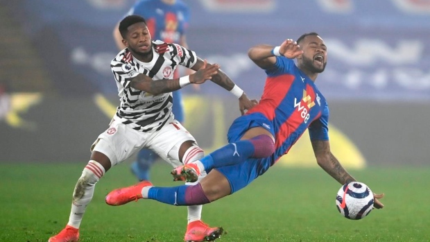 Manchester United's Fred, left, and Crystal Palace's Jordan Ayew, The Canadian Press Manchester United's Fred, left, and Crystal Palace's Jordan Ayew