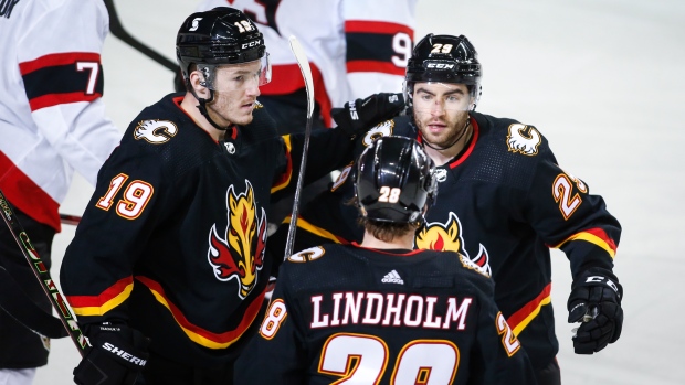 Dillon Dube Matthew Tkachuk Elias Lindholm