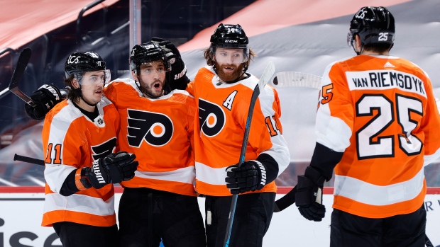 NHL - Philadelphia Flyers Tone on Tone Orange Yardage