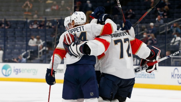 Florida Panthers celebrate, The Canadian Press Florida Panthers celebrate