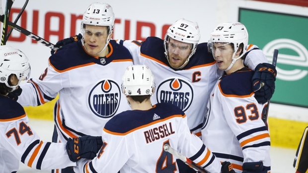 Ryan Nugent-Hopkins (93), Jesse Puljujarvi (13), Connor McDavid (97)