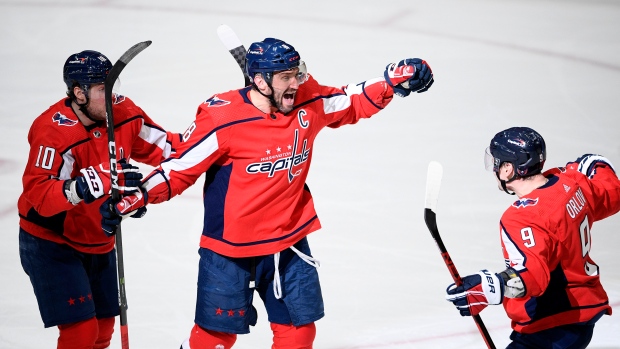 Capitals' Alex Ovechkin scores twice after big Rangers hit