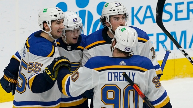 St. Louis Blues celebrate, The Canadian Press St. Louis Blues celebrate