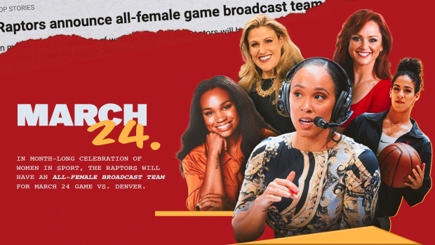 Toronto Raptors all-female broadcast crew