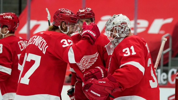 Detroit Red Wings celebrate, The Canadian Press Detroit Red Wings celebrate