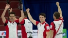 Photo: Curling Canada, License: N/A, Created: 2012:05:08 07:24:28 Peter De Cruz, Benoit Schwarz, Sven Michel and Valentin Tanner