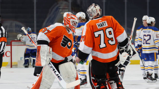 Carter Hart and Brian Elliott