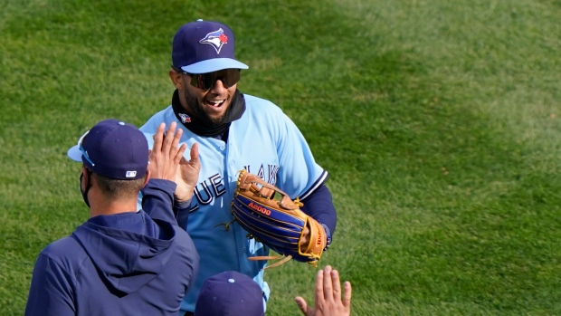 Toronto Blue Jays celebrate, The Canadian Press Toronto Blue Jays celebrate