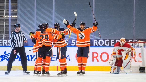 Edmonton Oilers celebrate