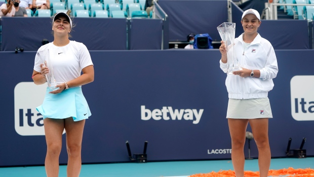 Bianca Andreescu, Ash Barty, The Canadian Press Bianca Andreescu, Ash Barty