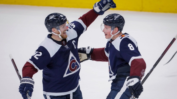 Colorado Avalanche x Denver Broncos Blue Landeskog Mashup Hockey