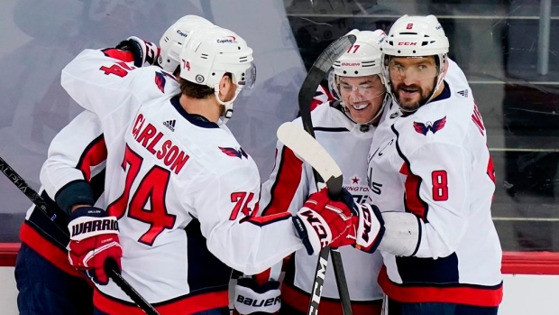 Washington Capitals celebrate, The Canadian Press Washington Capitals celebrate