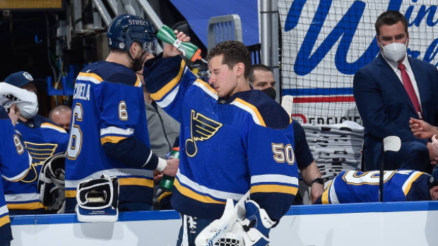 Blues' Binnington in COVID protocol