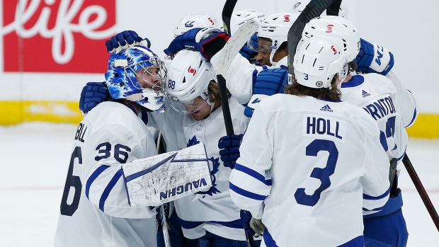 Toronto Maple Leafs celebrate, The Canadian Press Toronto Maple Leafs celebrate