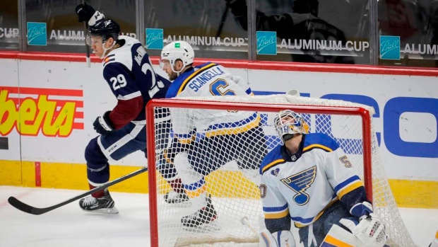 Nathan MacKinnon Jordan Binnington, The Canadian Press Nathan MacKinnon Jordan Binnington