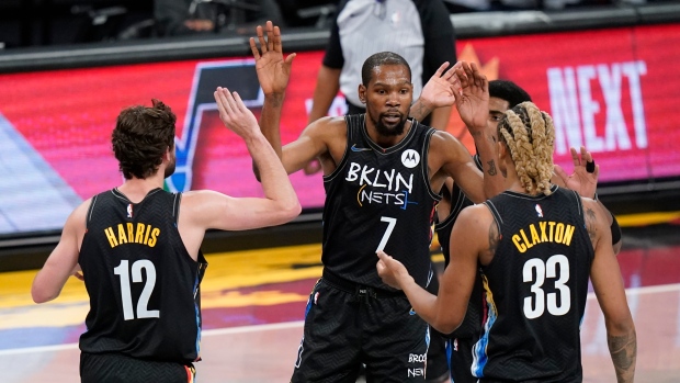 Brooklyn Nets celebrate, The Canadian Press Brooklyn Nets celebrate