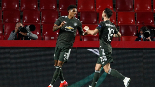 Marcus Rashford and Bruno Fernandes