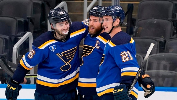 St. Louis Blues celebrate , The Canadian Press St. Louis Blues celebrate