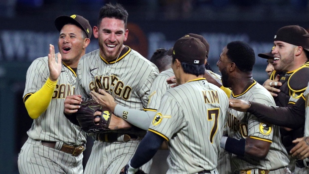 Joe Musgrove and San Diego Padres celebrate