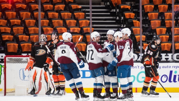 Colorado Avalanche celebrate, The Canadian Press Colorado Avalanche celebrate