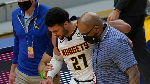 Jamal Murray helped off court, The Canadian Press Jamal Murray helped off court