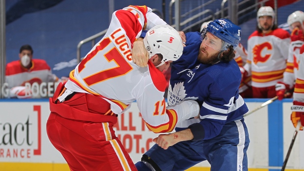 Milan Lucic and Scott Sabourin