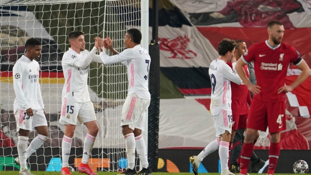 Real Madrid celebrates, The Canadian Press Real Madrid celebrates
