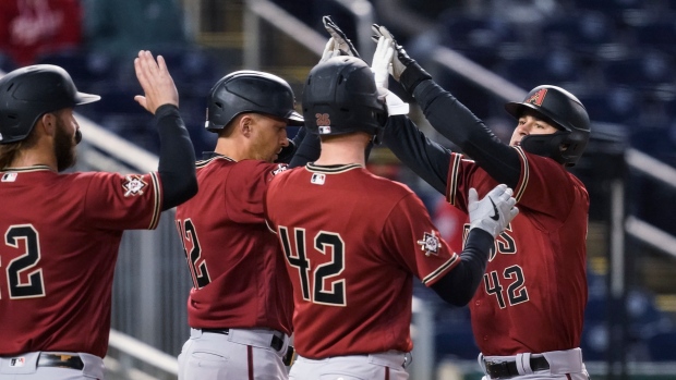 Arizona Diamondbacks celebrate, The Canadian Press Arizona Diamondbacks celebrate