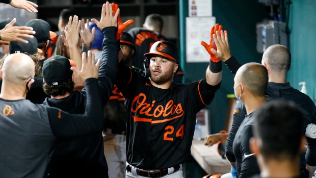Baltimore Orioles celebrate, The Canadian Press Baltimore Orioles celebrate