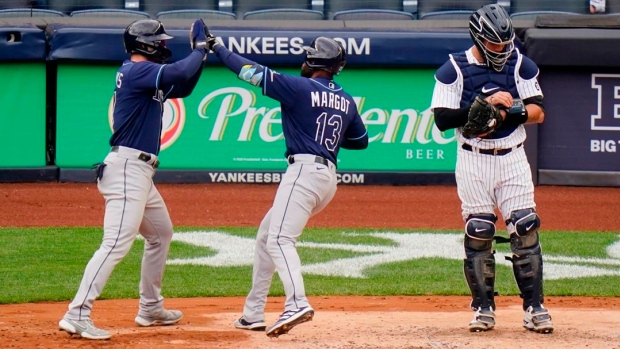 Gary Sanchez, Manuel Margot and Austin Meadows