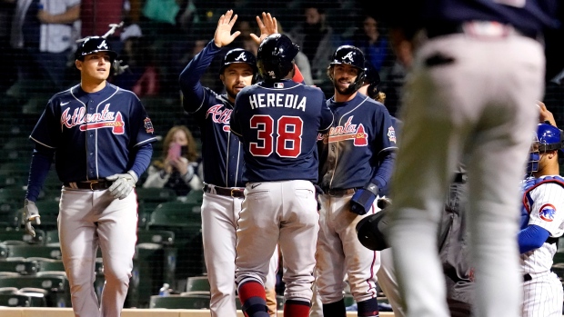 Atlanta Braves celebrate, The Canadian Press Atlanta Braves celebrate