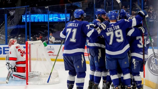 Tampa Bay Lightning celebrate, The Canadian Press Tampa Bay Lightning celebrate