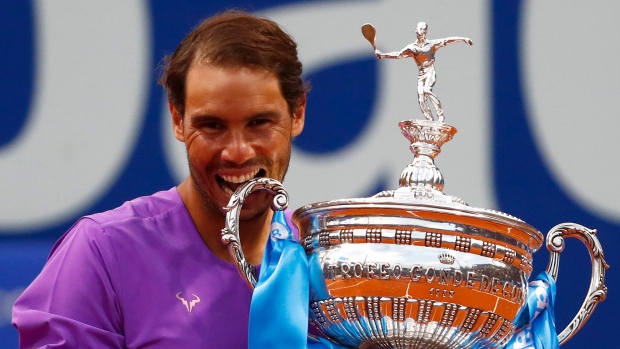 Rafael Nadal celebrates