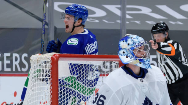 Nils Hoglander celebrates, Getty Images Nils Hoglander celebrates