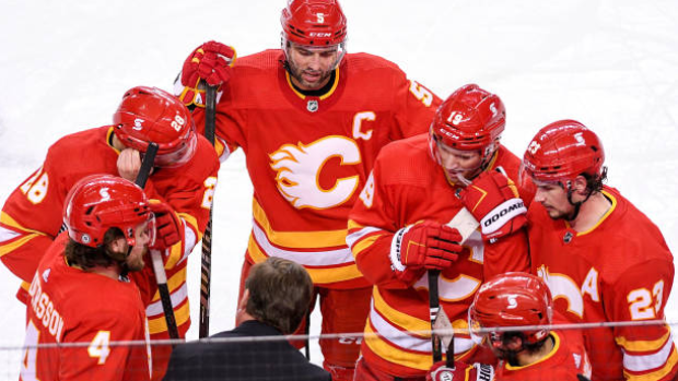 Calgary Flames call timeout , Getty Images Calgary Flames call timeout