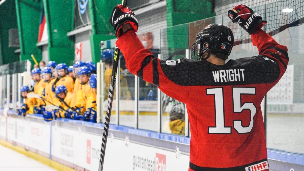 Shane Wright Nets Hat Trick As Team Canada Routs Sweden To Open U18 Worlds Tsn Ca