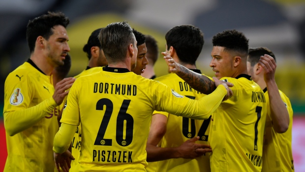 Borussia Dortmund celebrates, The Canadian Press Borussia Dortmund celebrates