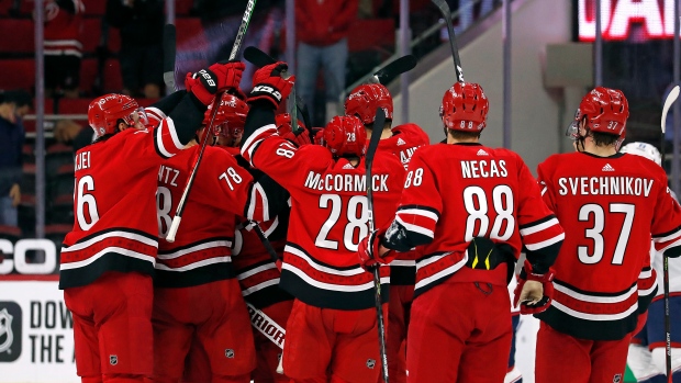 Carolina Hurricanes celebrate, The Canadian Press Carolina Hurricanes celebrate
