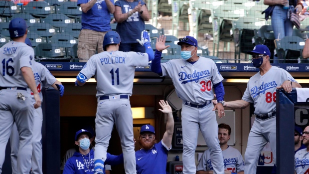 Los Angeles Dodgers celebrate, The Canadian Press Los Angeles Dodgers celebrate