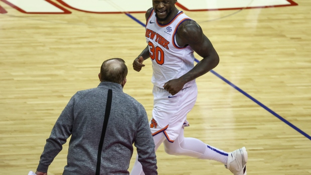 Julius Randle and Tom Thibodeau