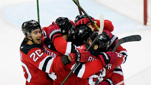 New Jersey Devils celebrate