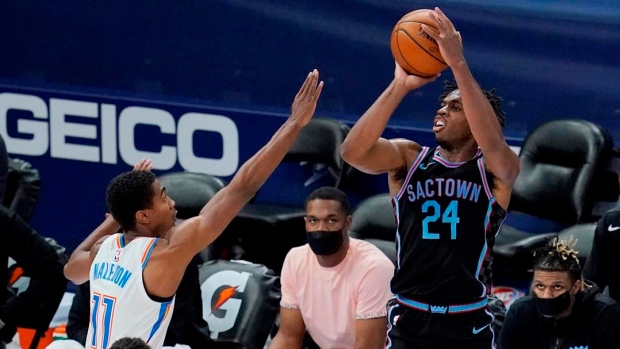 Sacramento Kings' Buddy Hield shoots against Oklahoma City Thunder, The Canadian Press Sacramento Kings' Buddy Hield shoots against Oklahoma City Thunder