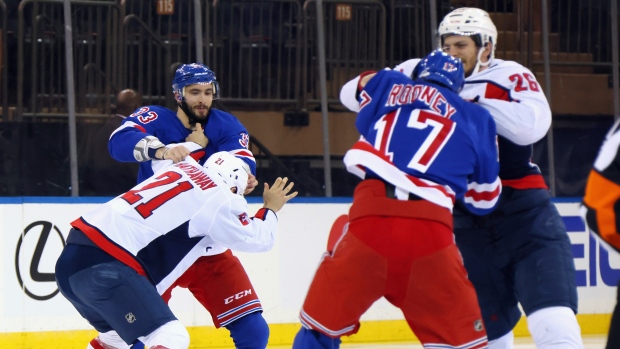 Washington Capitals New York Rangers fight