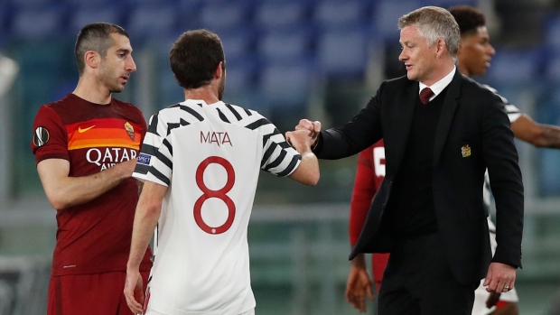 Ole Gunnar Solskjaer Juan Mata Henrikh Mkhitaryan, The Canadian Press Ole Gunnar Solskjaer Juan Mata Henrikh Mkhitaryan